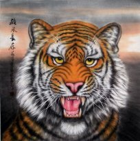 Tiger-Wajah - Lukisan Cina