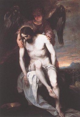 Cristo muerto apoyado por un ángel