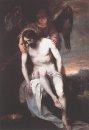 Christ inoperante apoiado por um anjo