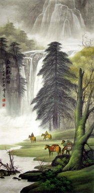 Boom en river - Chinees schilderij