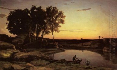 Evening Landscape The Ferryman Sera 1839