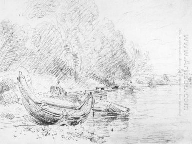 Uitzicht op de rivier de severn bij worcester 1835