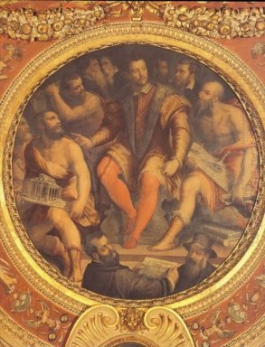 Cosimo I de Medici surrounded by his Architects, Engineers and S