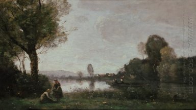 Seine Landscape Dekat Chatou 1855