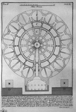 Den romerska forn T2 Plate Lxi Plan Of The Mausoleum av Aug