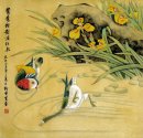Mandarin pato-Banhe junto - Pintura Chinesa
