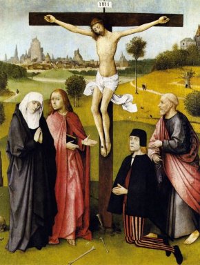 Crucifixión con un donante de 1485
