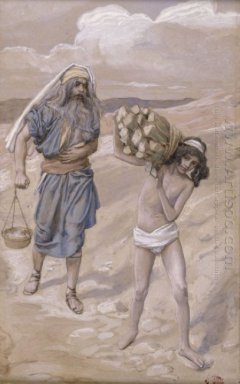 Isaac porta il legno per il Suo sacrificio