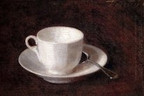 Weiß Tasse und Untertasse 1864