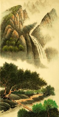 Waterfall - Lukisan Cina