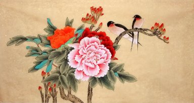 Пион - китайской живописи