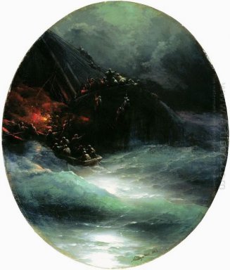 Naufragio de un barco mercante en el mar naufragio Abierto 1883
