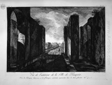 Weergave van gebouwen uit het begin van de stad Pompeii