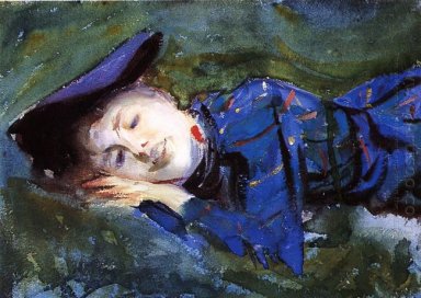 Violet vilande på gräset 1889