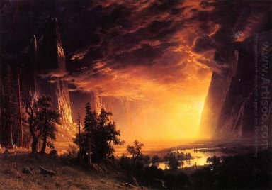 coucher du soleil dans la vallée de Yosemite 1869