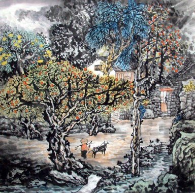 A Courtyard - Chinese Painting