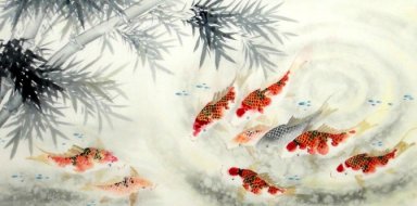 Рыба-Бамбук - китайской живописи