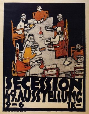 affisch för Vienna Secession 49th utställningen dör Freunde 1918