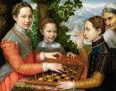 Lucia, Minerva e Europa Anguissola Jogando Xadrez