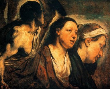 Исследование двух женщин-глав и туловища воина 1623