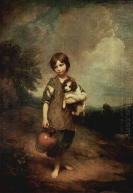 En bonde flicka med hund och Jug 1785