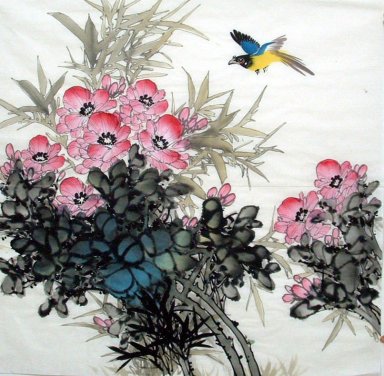 Vogels&Bloemen - Chinees schilderij