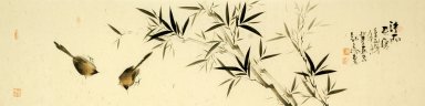 Bamboo & Birds - Peinture chinoise