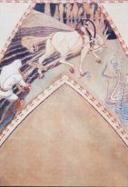 Studera för fresco "Ilmarinen plöjer Viper-fältet"
