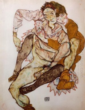 sittande par egon och edith schiele 1915