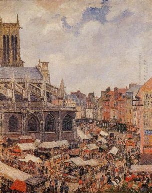 el mercado en torno a la iglesia de Saint Jacques dieppe 1901