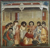 Cristo lavando los pies Discípulos