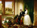 Koningin Victoria en prins Albert at home at Windsor Castle in