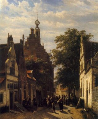 Figures in a Street in Delft