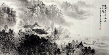 Una casa de campo - la pintura china