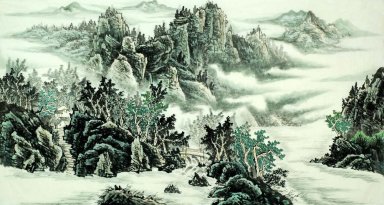 Berg och vatten - kinesisk målning