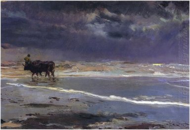 Día gris en la playa de Valencia 1901
