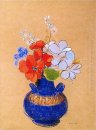 Flores em um vaso azul 1