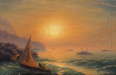 Pôr do sol no mar 1899