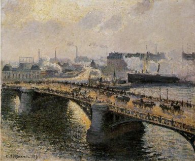 Der Pont Boieldieu Rouen Sonnenuntergang nebligen Wetter 1896