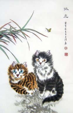 Kat - Chinees Schilderij