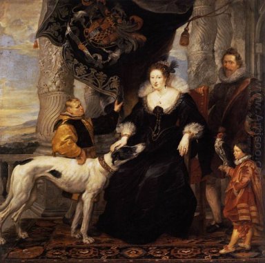 Portret van Dame Arundel met haar Trein 1620