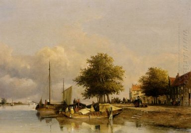 Townsfolk on a quay, Wijk Bij Duursrede