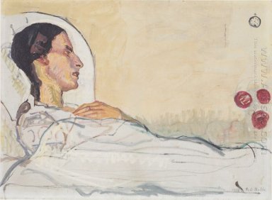 Valentine Gode-Darel im Krankenhaus-Bett 1914