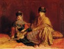 Femme et fillette de Constantino avec une gacela