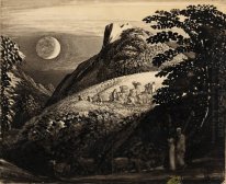 Die Harvest Moon. Zeichnung für "Ein Schäferszene" 1832