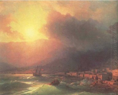 Vista de Yalta en la noche 1870