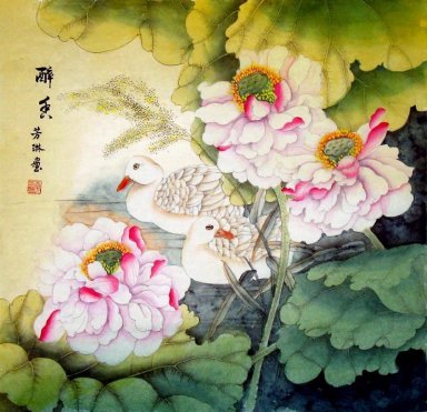 Lotus Chinees schilderij