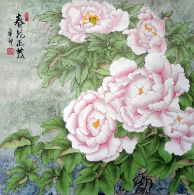 Pájaros y flores - pintura china