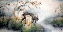 Sheep-Sprin - Pintura Chinesa