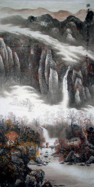 Moutains e nuvens - Pintura Chinesa